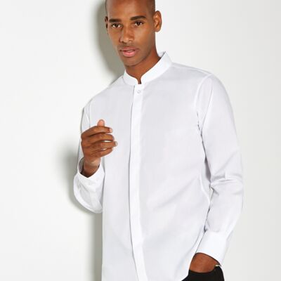 Kustom Kit Long Sleeve Tailored Mandarin Collar Shirt Thumbnail