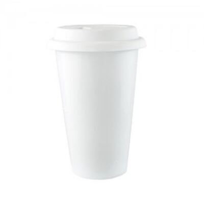 White Travel Tumbler 16oz Thumbnail